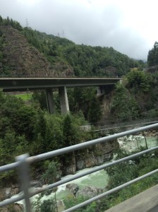 Heading up into the Gotthard tunnel- the river waters are quite unique.